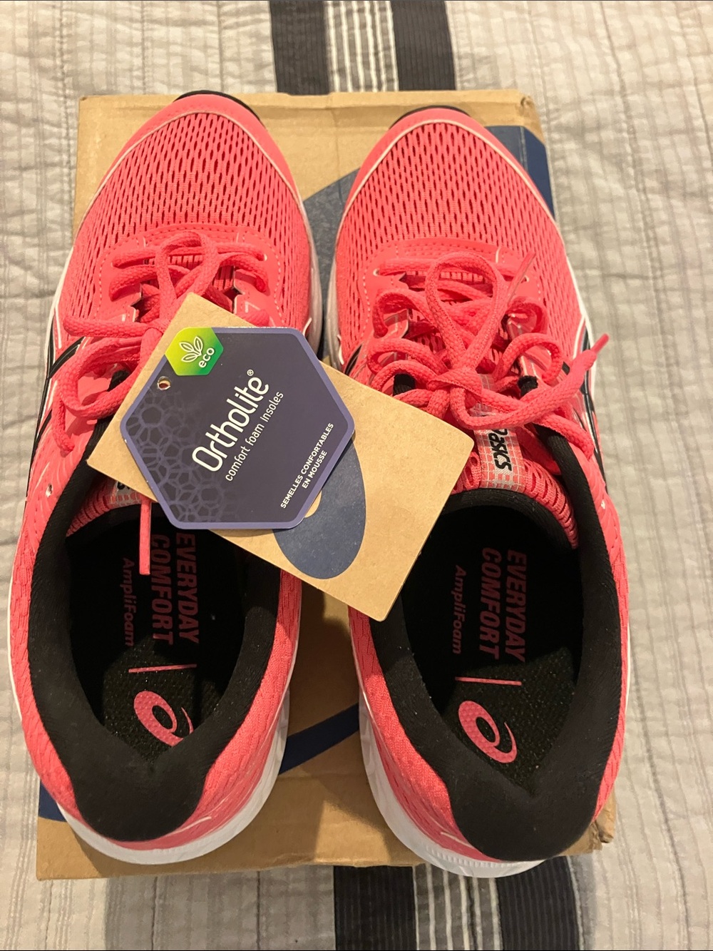 ASICS Women's Coral-Pink Mesh Running Sneakers